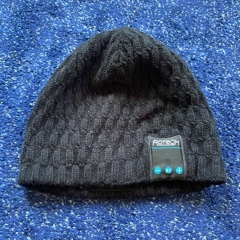 Beanie W/ built in headphones/control